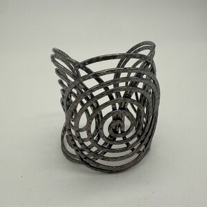 Silver Spiral Metal Cuff Bracelet